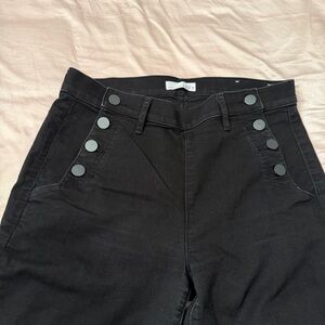 Black High-Waisted Pants with Buttons